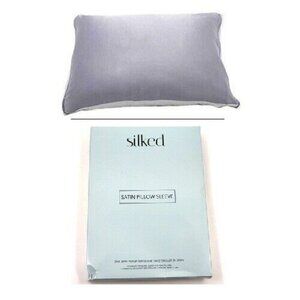 The Silked Satin Pillow Sleeve, Open-Ended Design, 26" x 18", Grey